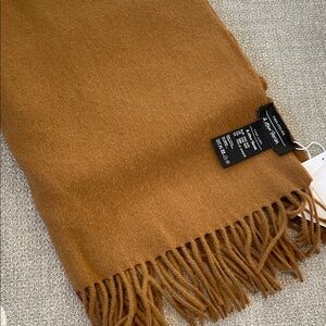& Other Stories FRINGED WOOL BLANKET SCARF Camel